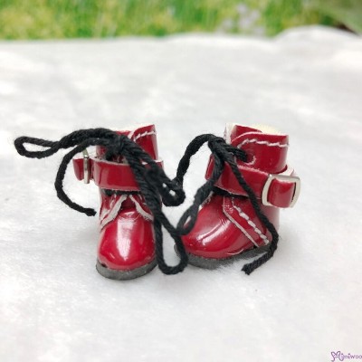 SBB006RED Mimiwoo 2.2cm Doll Shoes Buckle Boots RED fit Middle Blythe Obitsu 11cm body SBB006RED Mimiwoo 2.2cm Doll Shoes Buckle Boots RED fit Middle Blythe Obitsu 11cm body